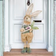   XL Egyedi, névre szóló Tavaszi nyúl figura teleszkópos lábbal 76 cm