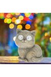 Cuki napelemes macska figura fa hatású 15 cm 2 db led kültéri dekoráció