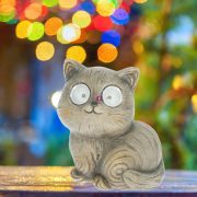   Cuki napelemes macska figura fa hatású 15 cm 2 db led kültéri dekoráció