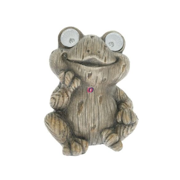 Cuki napelemes béka figura fa hatású15 cm 2 db led kültéri dekoráció