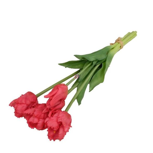 Selyemvirág papagáj Tulipán csokor 5 szálas 47 cm