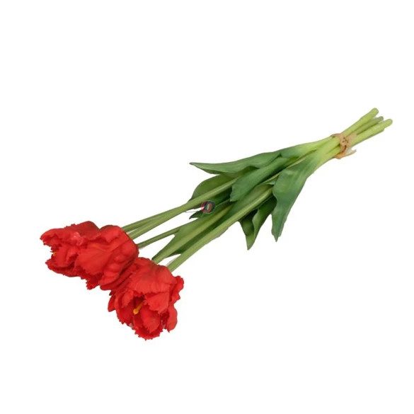 Selyemvirág papagáj Tulipán csokor 5 szálas 47 cm