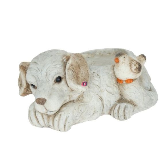 Kerti figura Kutya kaspóval kerámia 35 cm