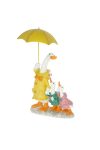 Liba kislibákkal esőkabátban, esernyővel álló poly 24x10x29/39,5 cm sárga, zöld