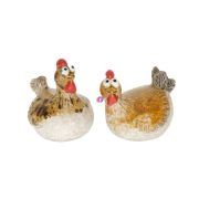 Csirke kerámia 7,3x6,2x7,5 cm barna 2 féle