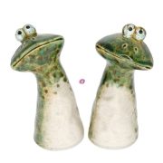 Béka álló kerámia 10,6x7,6x18,8 cm zöld 2 féle