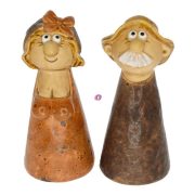   Gazda, gazdasszony álló kerámia 9,2x9,1x20,1 cm narancs, barna 2 féle