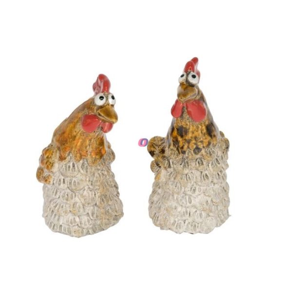 Tyúk álló kerámia 8,2x5,5x12,2 cm barna 2 féle