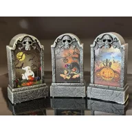   Világító halloweeni lámpás 11,5 cm 3féle, vegyesen küldjük
