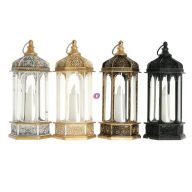 Lámpás LED-es gyertyával rusztikus arany, fehér, fekete, réz 4 féle 15x6cm   Lámpás LED-es gyertyával rusztikus arany, fehér, fekete, réz 4 féle 15x6cm