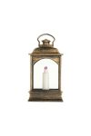 Lámpás LED-es gyertyával rusztikus réz 15x6cm
