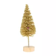   Mini Fenyőfa dekoráció 6 cm arany 8 db-os karácsonyi kellék