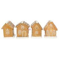 Mézeskalács ház, LED-es, glitteres 6,8x5,7x8,4 cm 4 féle