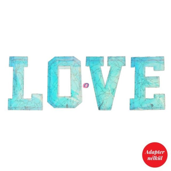 Love felirat LED-es műanyag 25x70 cm irizáló