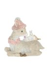 Cuki Őzike figura nyuszival, madárral, fekvő, poly 10 cm