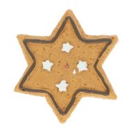   Mézeskalács csillag öntapadós poly 3,1x0,4x2,8 cm barna, fehér 8 db-os szett