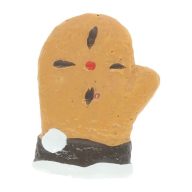   Mézeskalács kesztyű öntapadós poly 2,2x0,6x3 cm barna, fehér 8 db-os szett