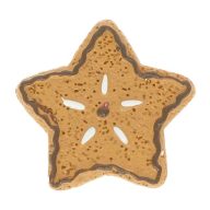   Mézeskalács csillag öntapadós poly 3,5x0,4x3,2 cm barna, fehér 8 db-os szett