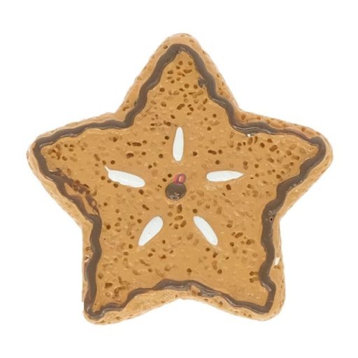 Mézeskalács csillag öntapadós poly 3,5x0,4x3,2 cm barna, fehér 8 db-os szett
