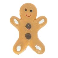   Mézeskalács figura öntapadós poly 2,1x0,4x2,8 cm barna, fehér 8 db-os szett