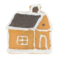   Mézeskalács ház öntapadós poly 2,8x0,6x2,6 cm barna, fehér 8 db-os szett