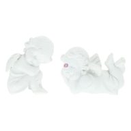   Angyal ülő, fekvő öntapadós poly 3,5x1,5x3,5 cm fehér 2 db-os szett