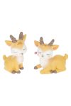 2 db-os Cuki őzike figura ülő, fekvő 7,3 cm