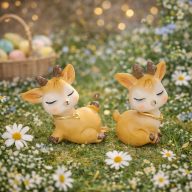 2 db-os Cuki őzike figura ülő, fekvő 5 cm 2db/csomag