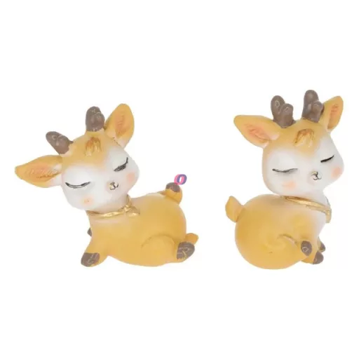 2 db-os Cuki őzike figura ülő, fekvő 5 cm 2db/csomag