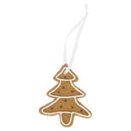   Mézeskalács fenyő akasztós poly 5,9x0,7x6,9 cm barna, fehér