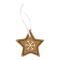 Mézeskalács csillag akasztós poly 6,4x0,7x6,4 cm barna, fehér