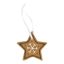 Mézeskalács csillag akasztós poly 6,4x0,7x6,4 cm barna, fehér