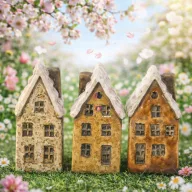 Ház 3x2x7,1 cm 3 féle, 1 db
