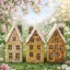 Ház 3x2x7,1 cm 3 féle, 1 db