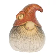 Manó gombával kerámia 6,9x6,7x8,6 cm terrakotta, fehér