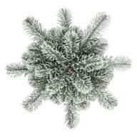 Fenyőalap fa lapon, havas, kör alakú műanyag 42 cm zöld