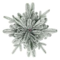 Fenyőalap fa lapon, havas, kör alakú műanyag 48 cm zöld