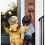 Halloweeni vicces ajtócsengő, tökfej, világító, hangot adó