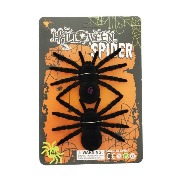 2db-os Halloweeni pók dekor szett plüss 10 cm