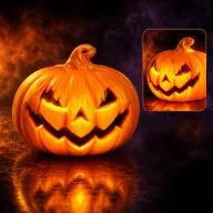 Tök Halloween LED-es műanyag 6 cm narancssárga