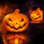 Tök Halloween LED-es műanyag 6 cm narancssárga