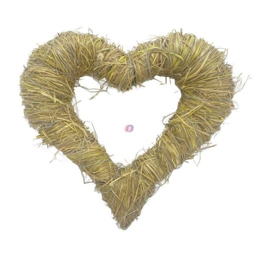 Szív alap szalma  30x27 cm natúr