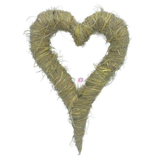 Szív alap szalma  28x40 cm natúr