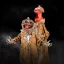 Animatronikus Halloweeni madárijesztő világító, hangot adó, mozgó  170 cm