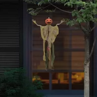Akasztható Halloween csontváz tökfejjel, 60 cm