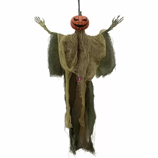 Akasztható Halloween csontváz tökfejjel, 60 cm