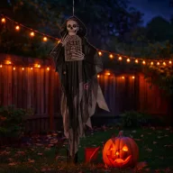   Animált Halloweeni csontváz sírkővel, mozgó, hangot ad,160 cm
