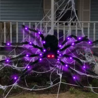 XXL Halloweeni LED-es óriás pók 140 cm