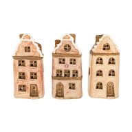 Ház világító ablakkal, LED-es 5x5x11,1 cm 3 féle ,1db