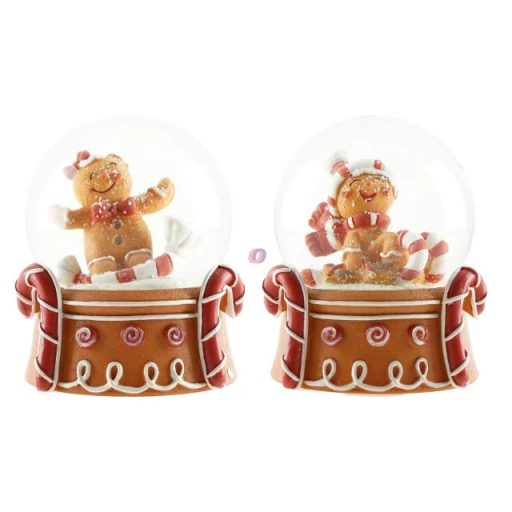 Rázógömb mézeskalács figurával (6,5 × 4,5 cm) – 2 féle kivitel